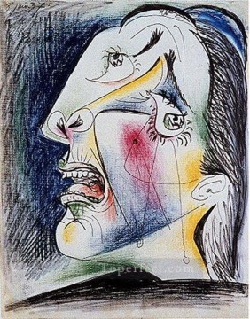 抽象的かつ装飾的 Painting - La femme qui pleure 0 1937 キュビスム